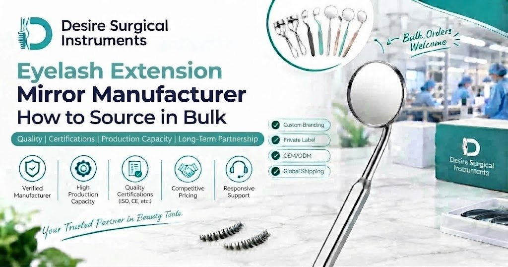 Eyelash extension mirror manufacturer producing bulk mirrors for wholesale buyers
