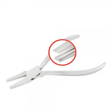 Flat and half round pliers with groove handle 130mm for jewelry work by Desire Surgical Instrument