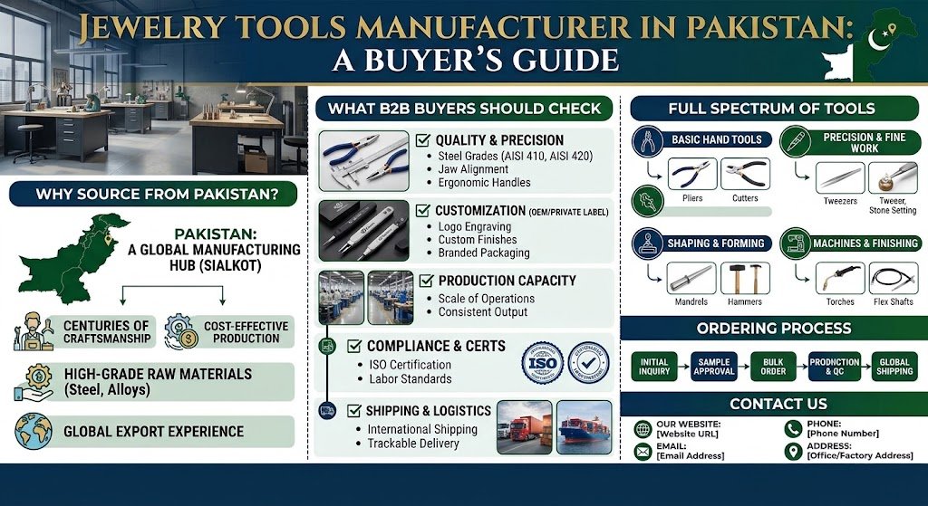 Jewelry tools manufacturer in Pakistan producing stainless steel pliers for global buyers