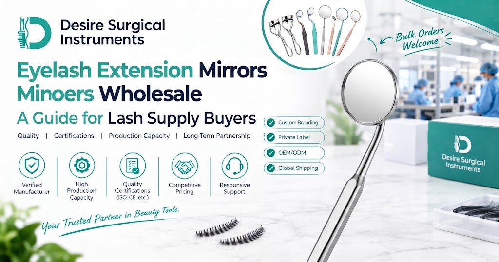 Eyelash extension mirrors wholesale in round, crescent, and heart-shaped designs for lash studios