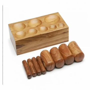 WOODEN DAPPING PUNCH SET OF 8 PCS WITH WOODEN DAPPING